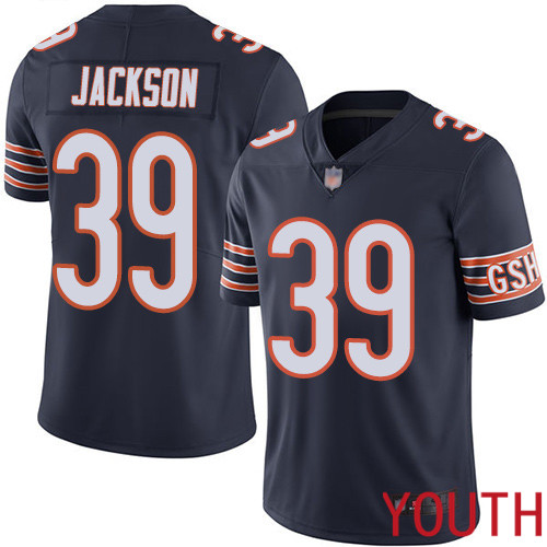 Chicago Bears Limited Navy Blue Youth Eddie Jackson Home Jersey NFL Football #39 Vapor Untouchable